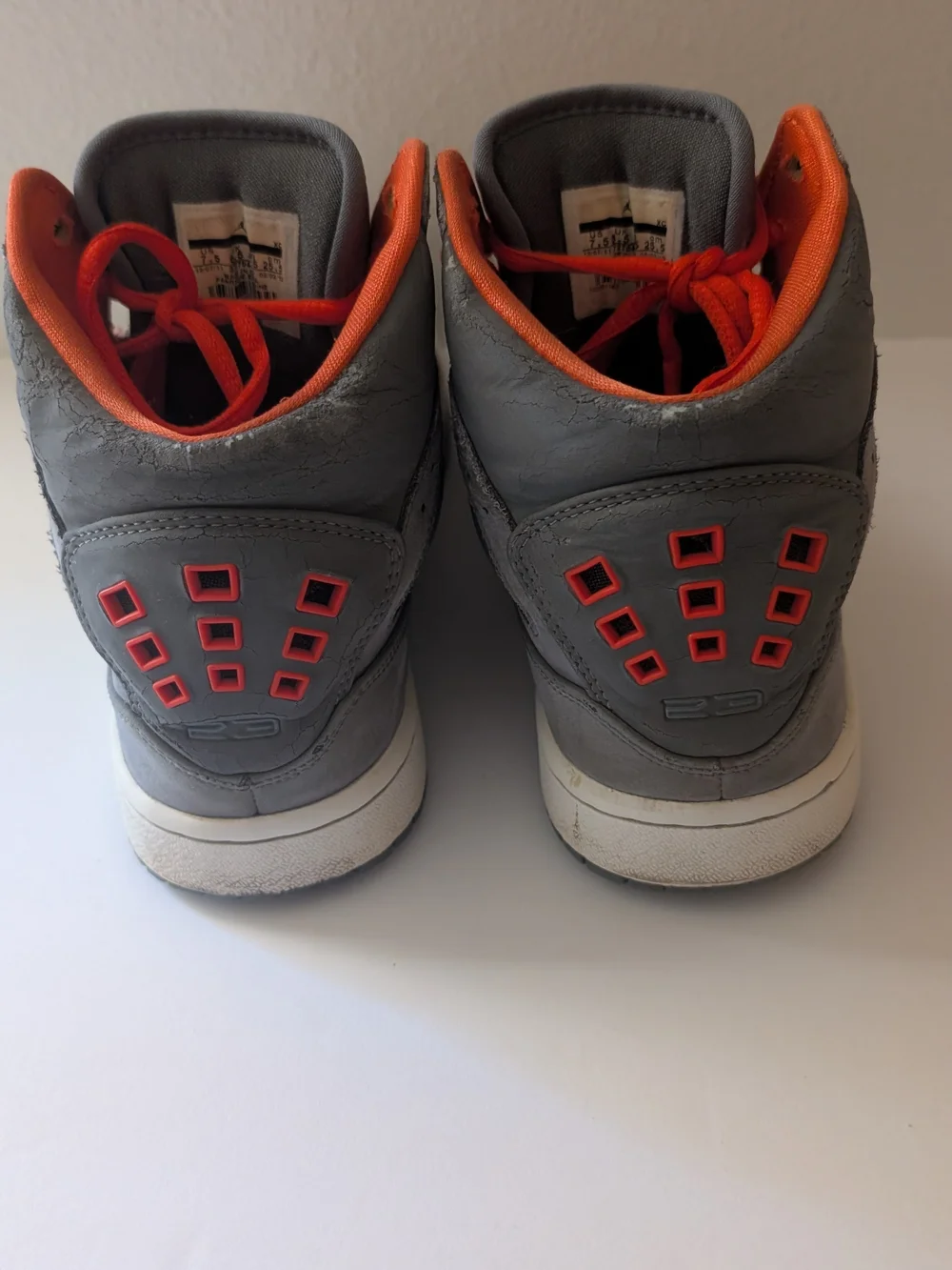 Jordan Men's High-Top Sneakers in Gray and Orange